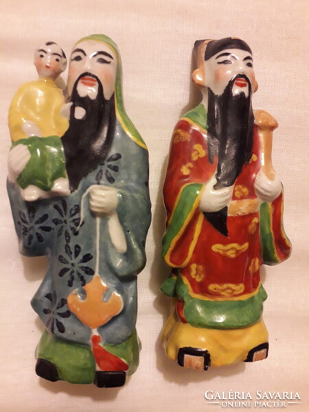 Kínai mázas szobor alakok 2 darab egyben 15x7 cm.