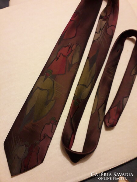 Roland Germani bordó/szürke/ színes mintás  nyakkendő új.