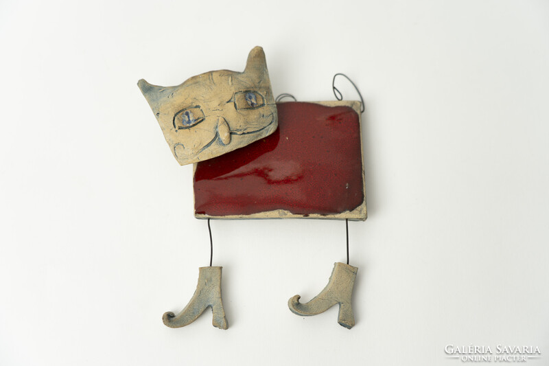 Retró Kerámia Cica Fali Dísz / Retró / Régi