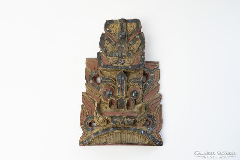 Mid Century Fa Rangda Indonáz Fali Maszk / Retró / Régi