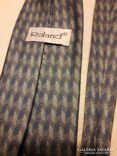 Roland szürke apró mintás mosható nyakkendő új.