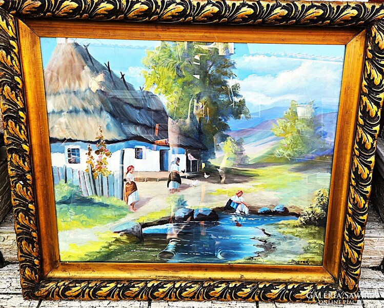 Ismeretlen  szignóval, csodálatos alkotás,62x75 olaj karton