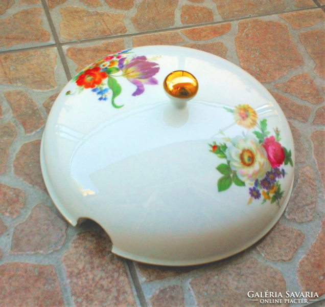 Porcelán fedő, szép antik porcelán fedél