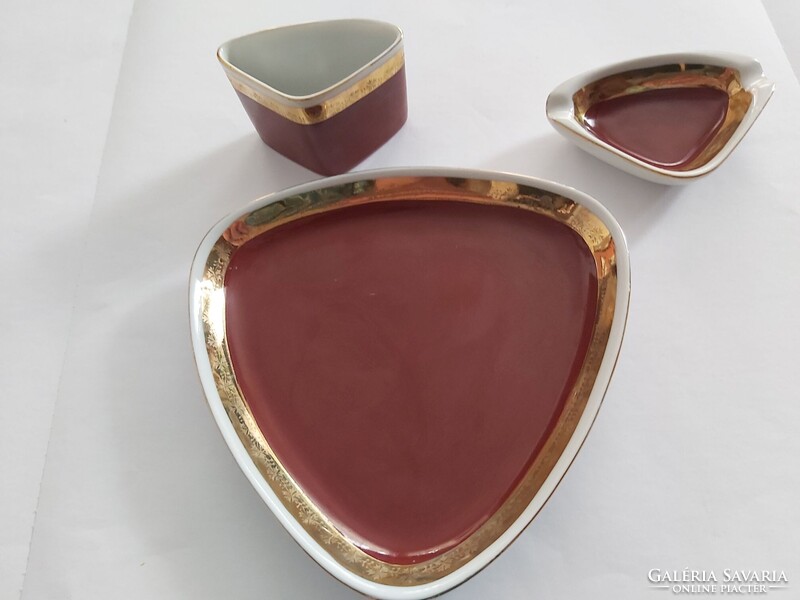 Cigarettázó készlet  3 db-os -  Hollóházi porcelán