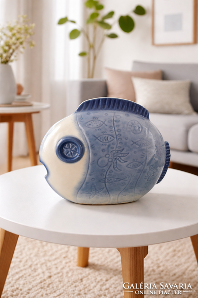 Ősz Szabó Antónia aquazur porcelán halacska