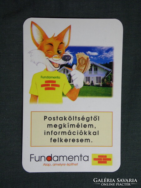 Kártyanaptár,Herrné Kiss Éva Fundamenta területi vezető,Pécs,grafikai,róka,1997 (3)