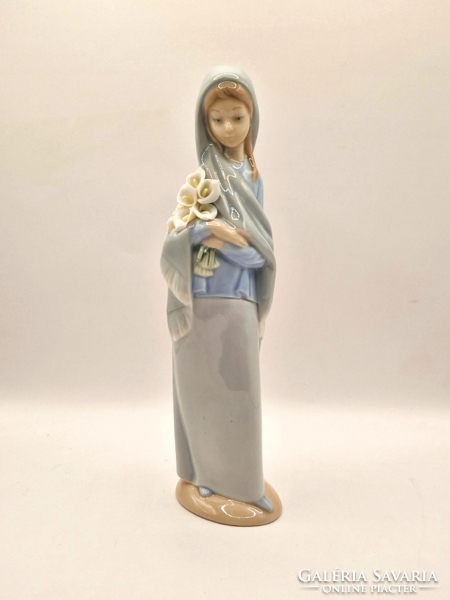 Lladro porcelán hölgy kála lilliommal 4650 23.5cm