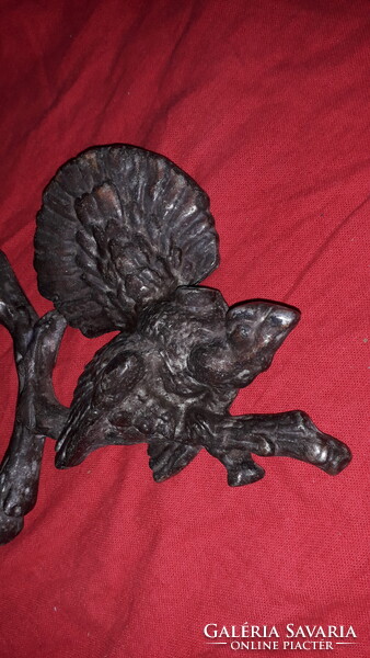 Antik réz RELIEF figura madár valaha díszes lámpadísz bútordísz 14 x 12 cm a képek szerint