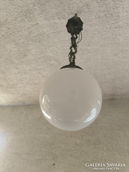 Art Deco opàl búràval Csillàr függő làncos làmpa  Bauhaus . làmpa  Bronz réz szerelék