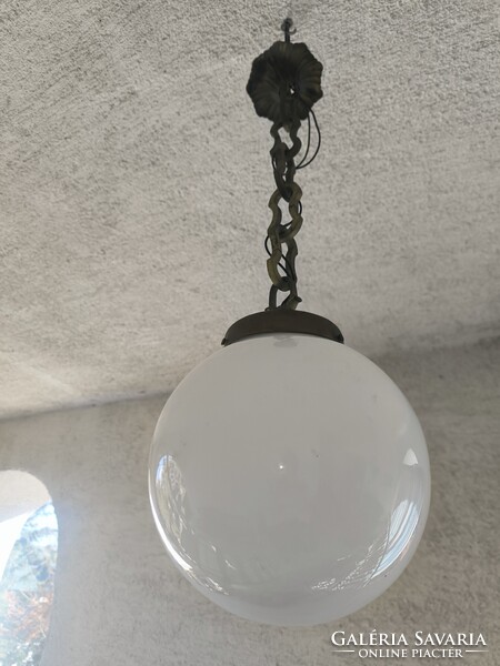 Art Deco opàl búràval Csillàr függő làncos làmpa  Bauhaus . làmpa  Bronz réz szerelék