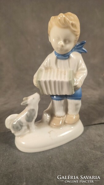 Német porcelán fiú kutyával 885