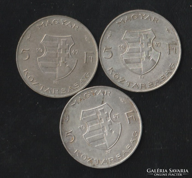 5 Forint 1947-es ezüst 3 db (2)