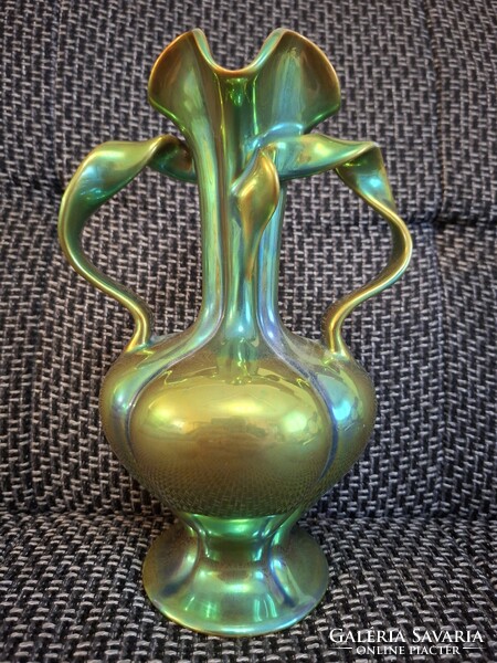 ZSOLNAY Szalagfüles váza. 1Ft-ról! Minimál ár nélkül!