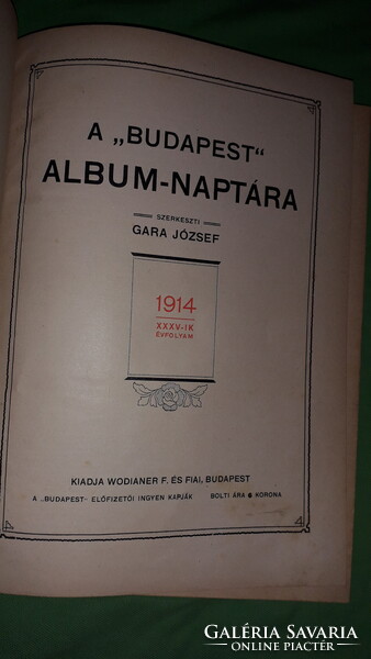 1914 -Sz. Szigethy Vilmos - A "Budapest" album-naptára 1914. - 35.ÉVFOLYAM.képek szerint Wodianer