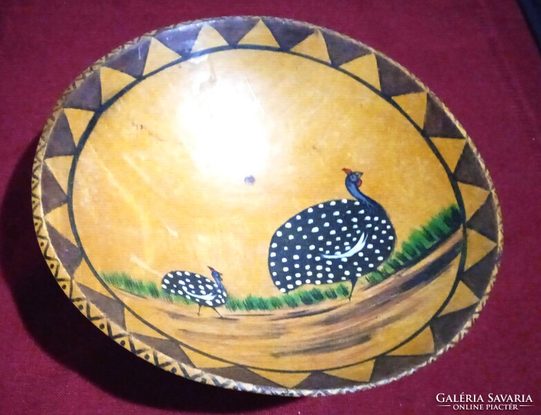 South African Handmade 24 cm Wooden Folk Bowl