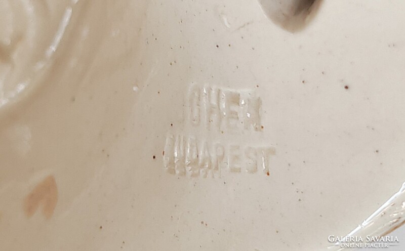 Antik Fischer Budapest áttört porcelán dísztál – kézzel festett, aranyozott, hibátlan, 25,5 cm