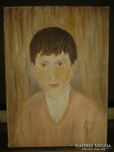 RÉGI olajvászon FRANCIA PORTRÉ 4F méret-33x24 cm
