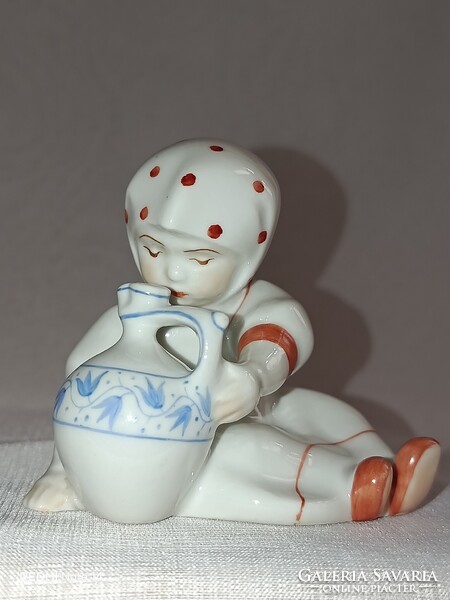 Vintage Zsolnay kézzel festett PORCELÁNFIGURA - Annuska