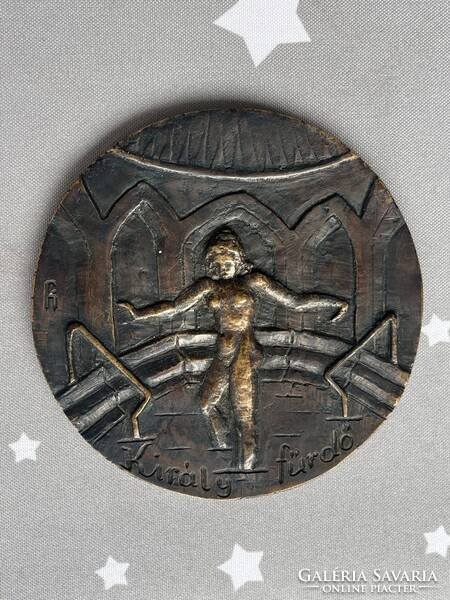 Farkas István bronz plakett KIRÁLY FÜRDŐ 95 mm