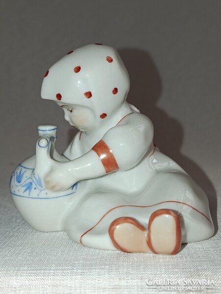 Vintage Zsolnay kézzel festett PORCELÁNFIGURA - Annuska