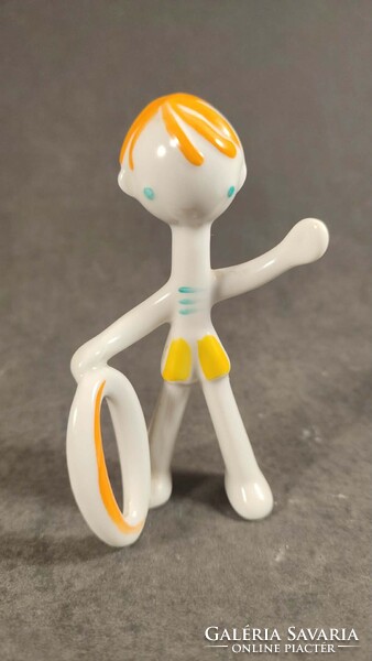 Hollóházi art deco karikázó gyerek 942