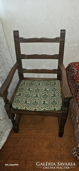 Ónèmet,antik,parasztbarokk,koloniàlnak nevezett 4 szèk,íróasztal, kisszék, újságtartó