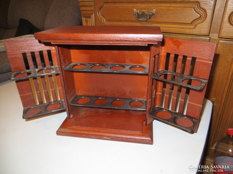 Régi vintage fa faliszekrény  24x23x11 cm tojástartó pipatartó fűszertartó