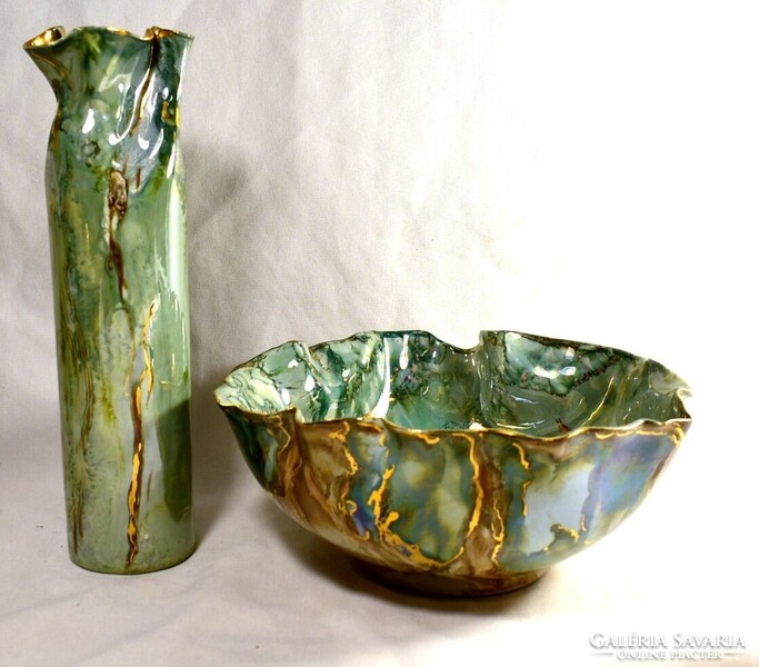 Kerámia váza tállal