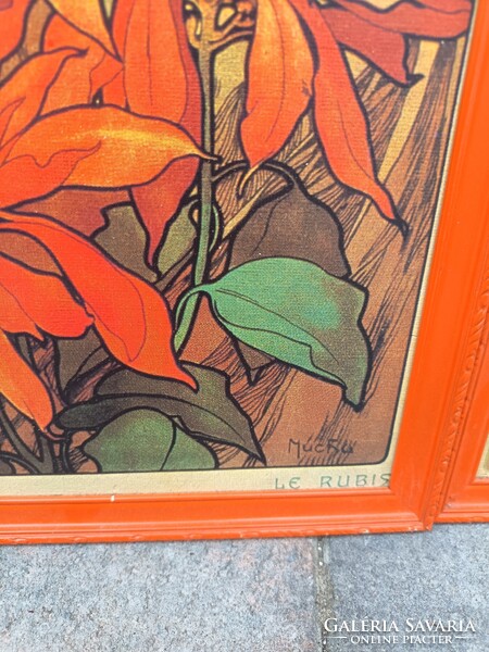 Alfonz Mucha  reprint kép 4 db keretben. Alkudható.