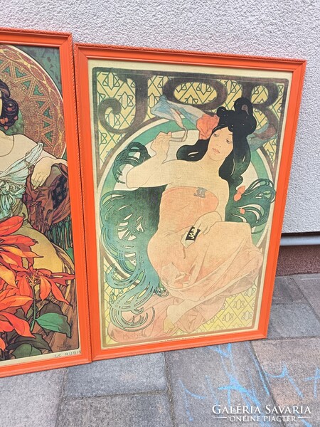 Alfonz Mucha  reprint kép 4 db keretben. Alkudható.