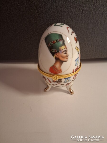 Faberge stílusú ékszertartó tojás antik