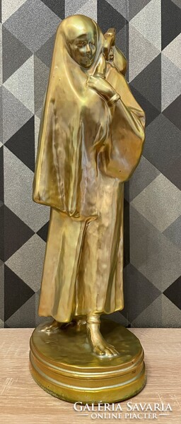 HARMADIK ZSOLNAY AUKCIÓ! Antik Zsolnay hatalmas extra ritka figura! Hibátlan állapotban! 1925 körüli