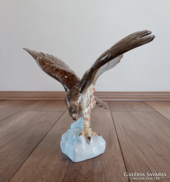 Régi Herendi porcelán sas madár figura