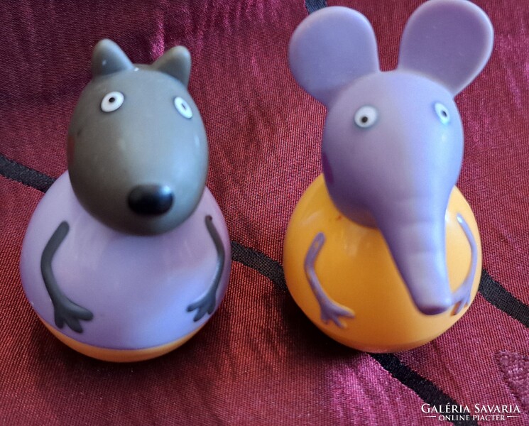 Vintage játék, 2db "Kelj fel Jancsi" figura (M6132)