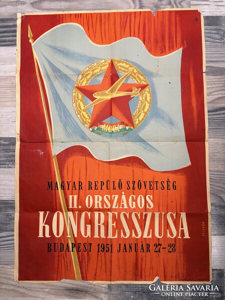 1951-es plakát a Magyar Repülő Szövetség II. Országos Kongresszusáról