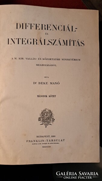 A differenciál- és integrálszámítás elemei I-II.
