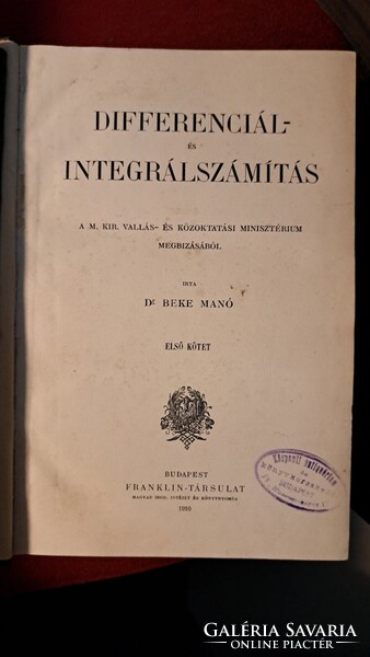 A differenciál- és integrálszámítás elemei I-II.