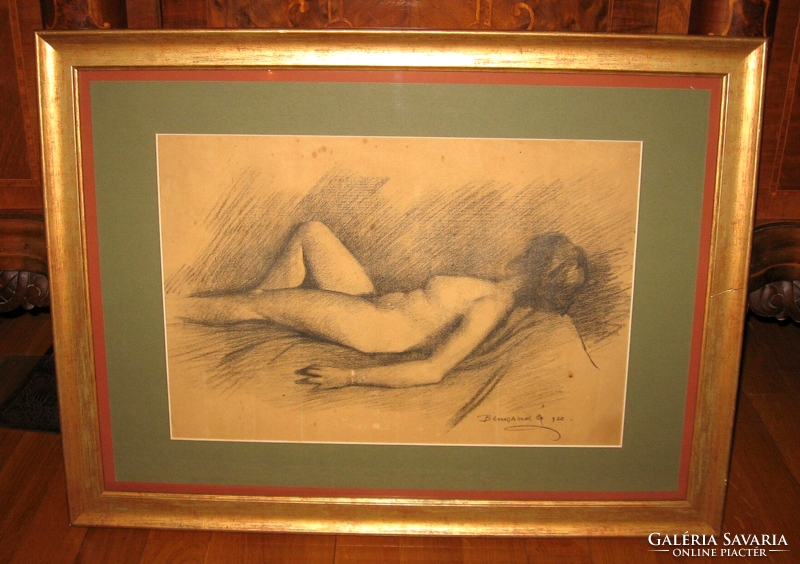 TAVASZI AKCIÓ! CSODÁS  EREDETI BENKHARD ÁGOST  /1882-1961 / AKT : ALVÓ NŐ