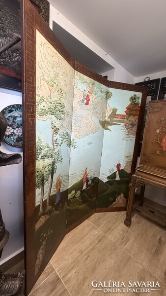 Antik japán fa paraván, keleti, ázsiai, kínai