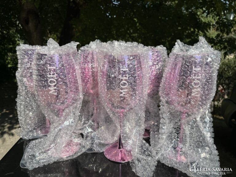 CHAMPAGNE CLUB - 6 db Moët & Chandon Rosé pezsgőspohár valódi üvegből