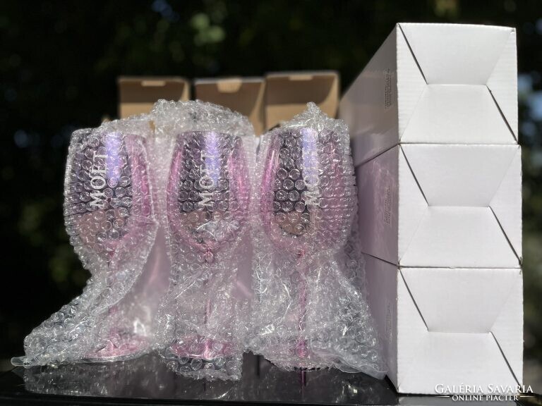 CHAMPAGNE CLUB - 6 db Moët & Chandon Rosé pezsgőspohár valódi üvegből