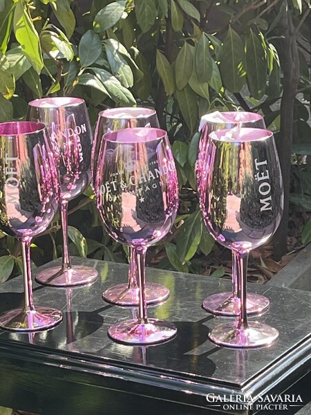 CHAMPAGNE CLUB - 6 db Moët & Chandon Rosé pezsgőspohár valódi üvegből