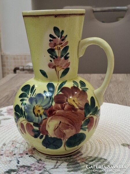 Fischer Emil Kerámia Kancsó.Kézzel Festett 19cm.