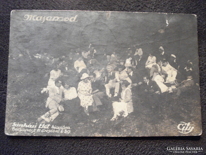 Némafilm-történeti ritkaság 1920. Masamód fotólap /Szerémy Zoltán, Lukács Pál...