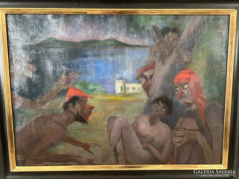 Sassy Attila (1880-1967)  Meglepett szendergő, aukción szerepelt!