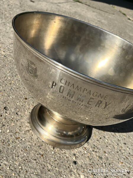 CHAMPAGNE CLUB - POMMERY Champagne 7 Palackos Ezüstözött Pezsgőhűtő Jégtál