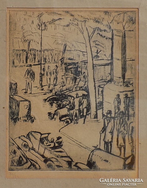 Walleshausen Zsigmond 1887-1978 "Párizs " Eredetiség igazolással SZÁMLÁVAL