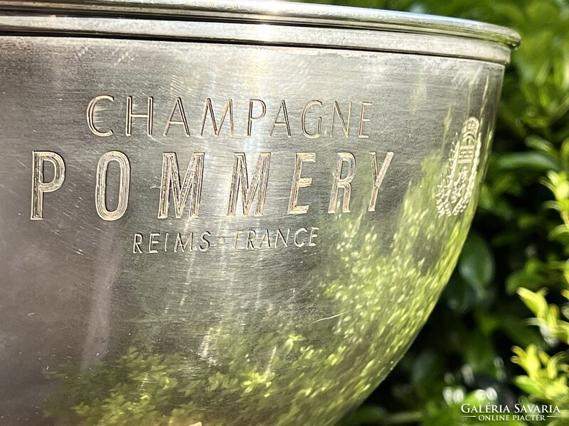 CHAMPAGNE CLUB - POMMERY Champagne 7 Palackos Ezüstözött Pezsgőhűtő Jégtál