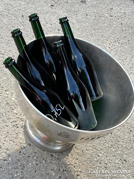 CHAMPAGNE CLUB - POMMERY Champagne 7 Palackos Ezüstözött Pezsgőhűtő Jégtál