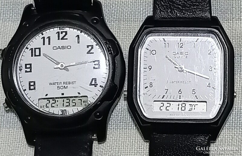 ELADÓ ! 2 db CASIO Ana-Digi Retro karóra ! Díszdobozban ! Szép, Működő állapotukban !